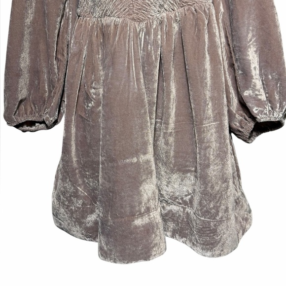 Free People Farrier Velvet Mini Dress Winter Bloom Mauve/Pink Large - Picture 8 of 16